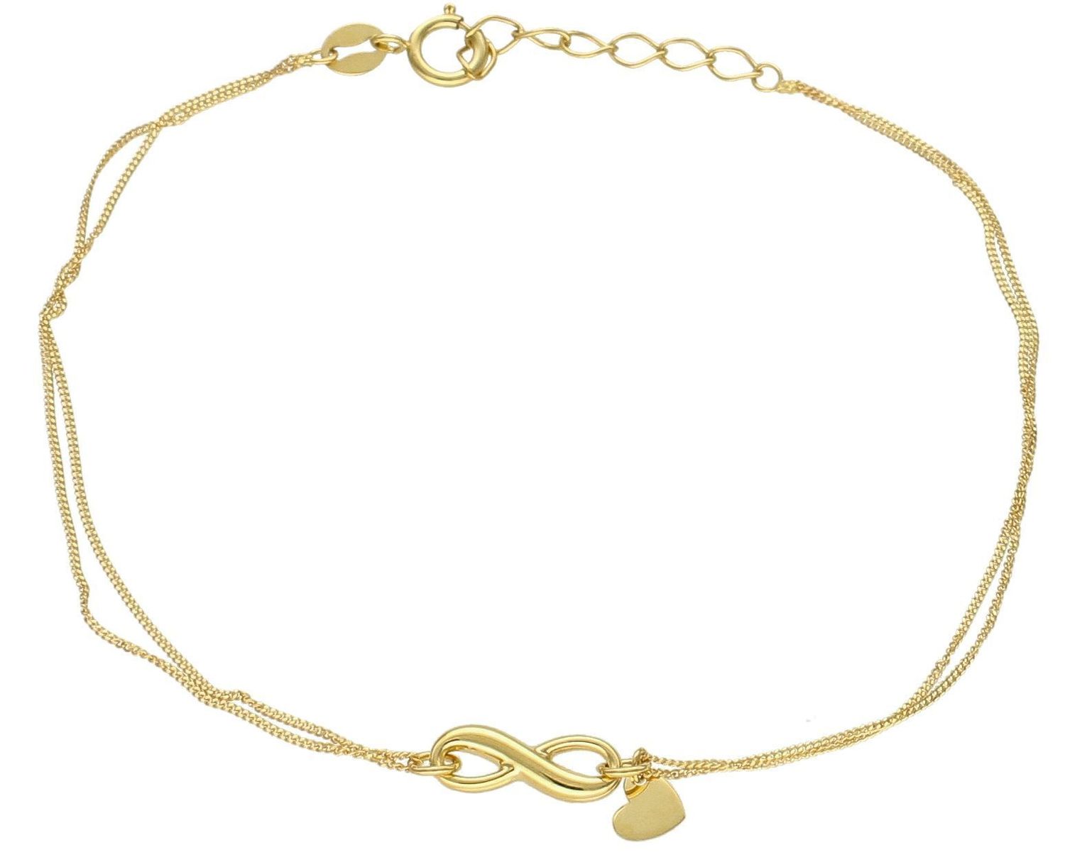 Złota bransoletka damska 375 delikatna ze znakiem nieskończoności BR 7309 375. Złota bransoletka damska. Złota bransoletka próby 375. Bransoletka złota damska delikatna celebrytka. Bransoletka złota celebrytka idealna.jpg